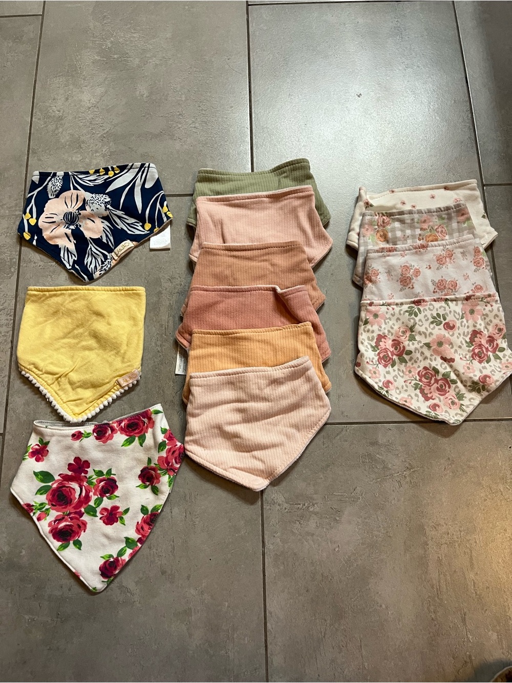 Assorted Girls' Floral & Pastel Bandana Bibs